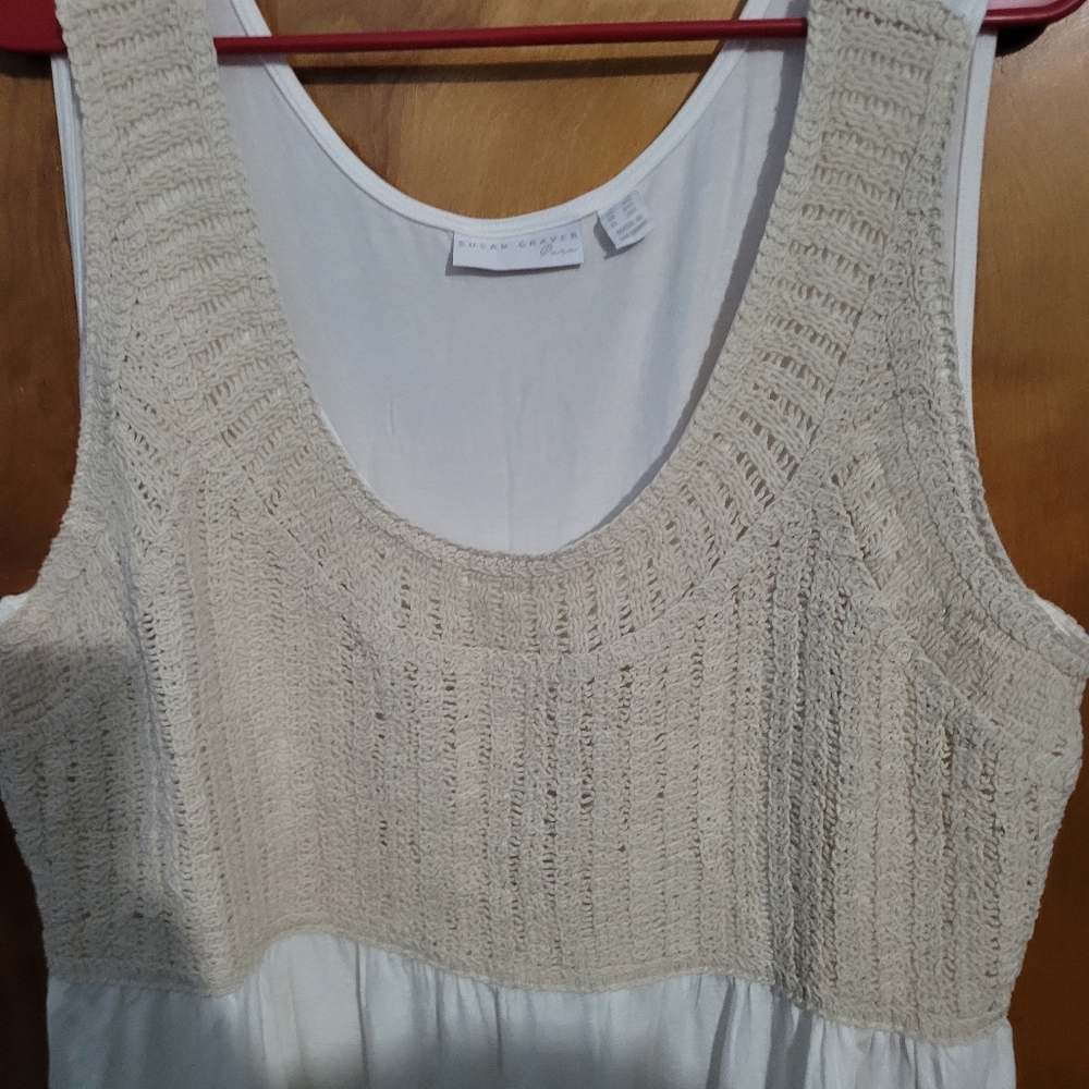 Susan Graver White and Cream Tank Top - Picture 2 of 4
